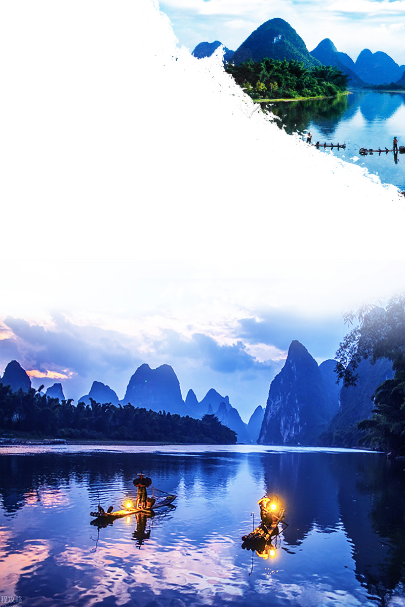 桂林旅游海报设计素材，高清JPG/简约PSD下载