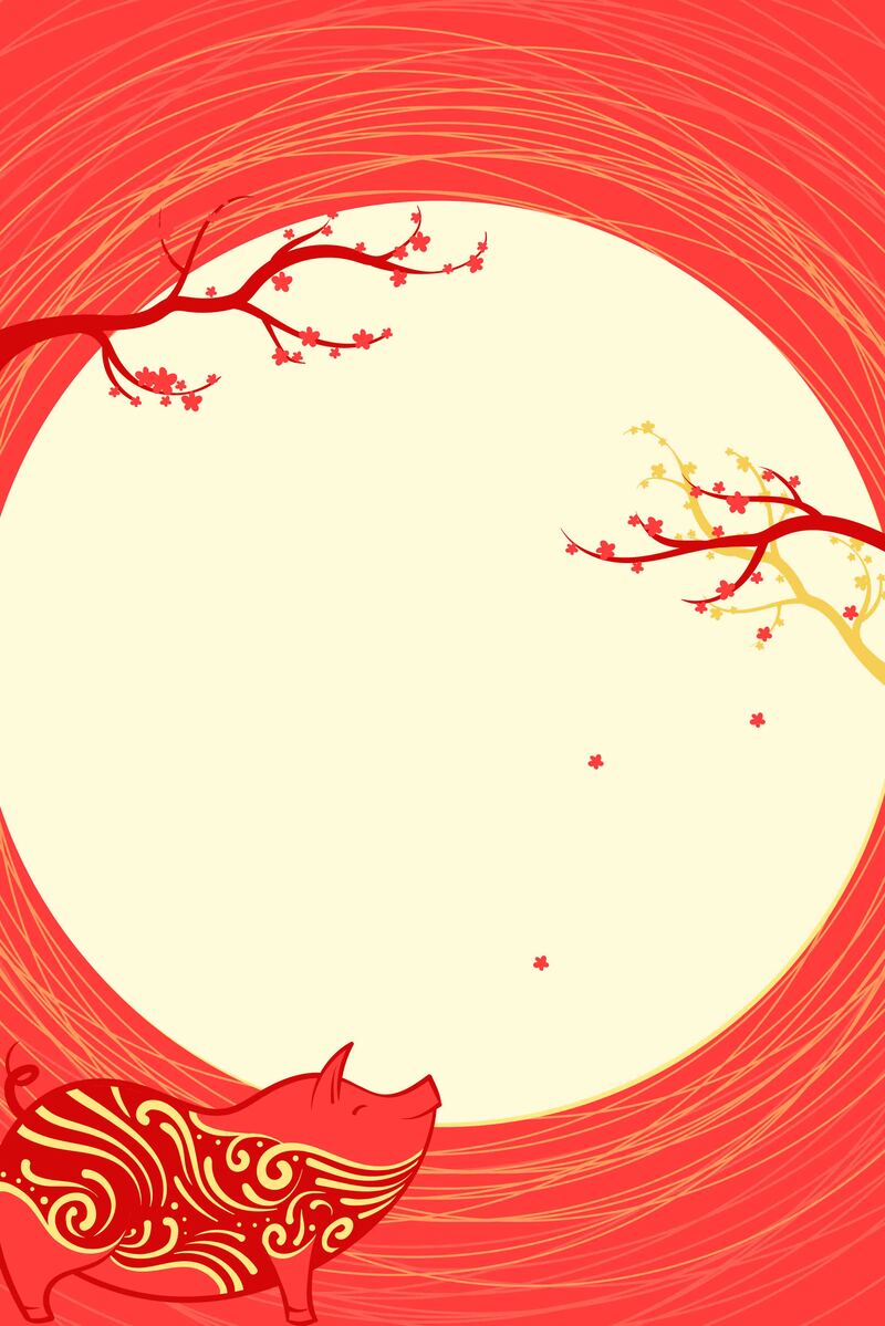 猪年节日背景图，高清JPG/简约PSD素材下载