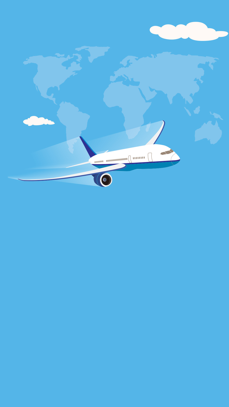 卡通航空飞机云朵背景素材，高清JPG与扁平/简约PSD设计，免费下载