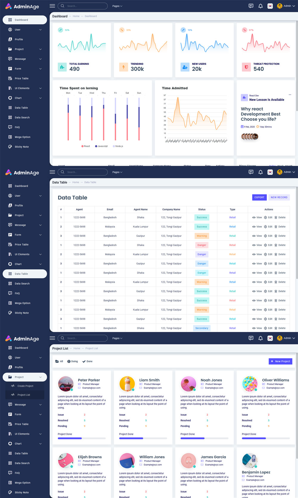 轻量级的邮箱博客后台管理Bootstrap模板