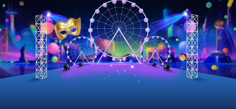 愚人节夜游，梦幻紫游乐场banner，高清JPG/简约PSD设计素材下载