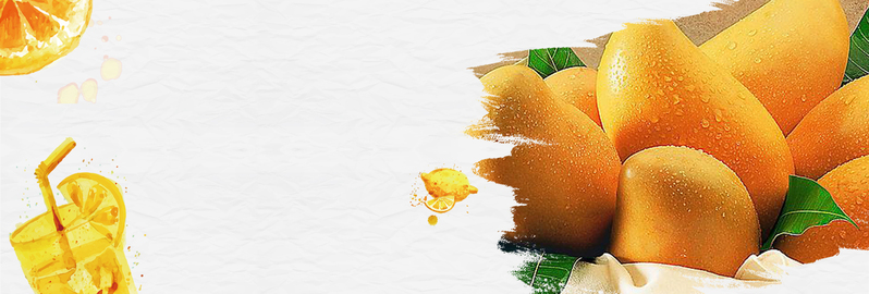 芒果笔刷蓝色简约banner，高清JPG/PSD格式设计素材免费下载