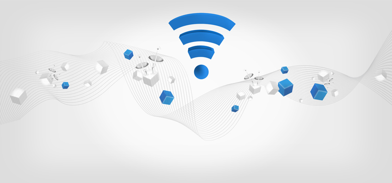 WiFi主题高清JPG素材，扁平简约PSD设计免费下载
