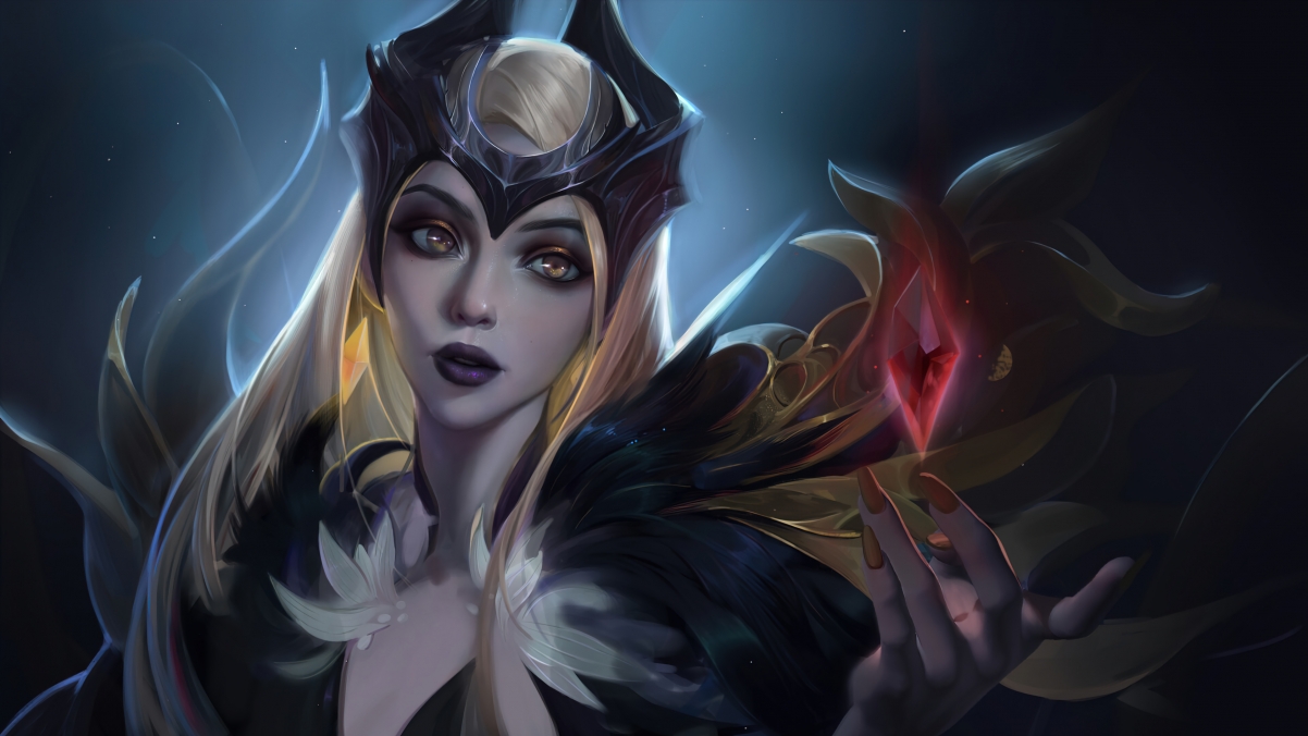 LOL英雄联盟，诡术妖姬乐芙兰同人魔女4K高清壁纸，3840x2160分辨率，免费下载
