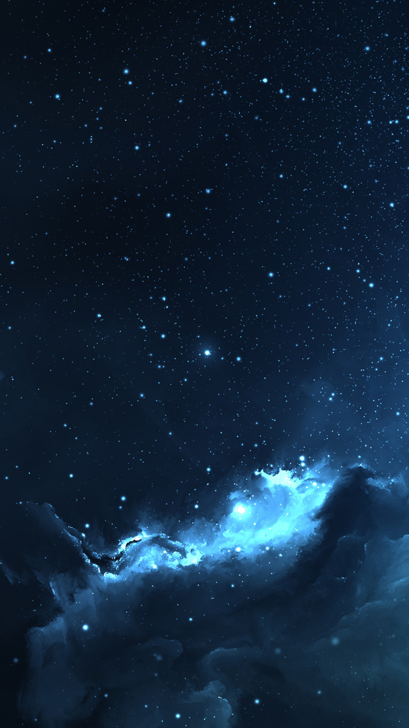 深蓝色渐变星空背景JPG素材，高清扁平设计，简约风格，免费下载