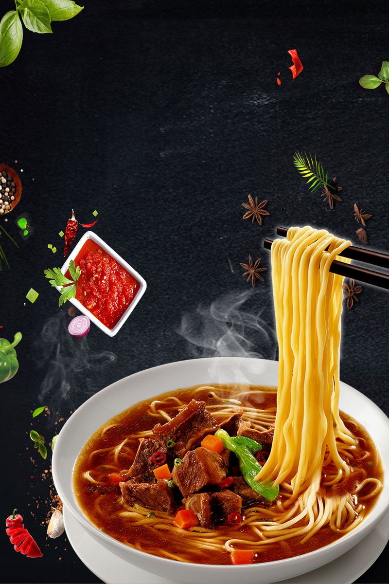高清美食海报背景素材，扁平简约设计，JPG/PSD格式下载