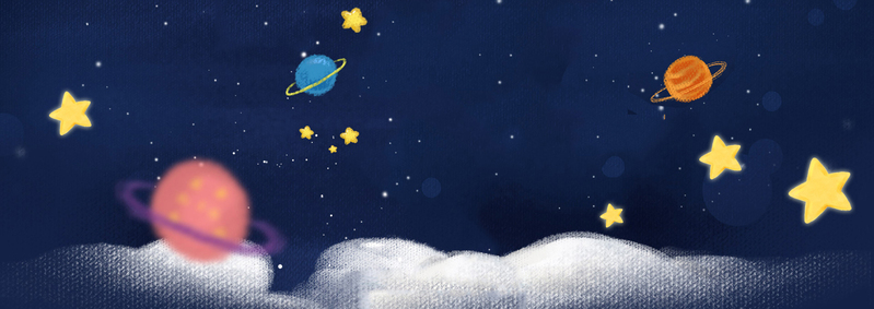 卡通星光蓝底高清JPG图片，简约扁平PSD设计素材下载