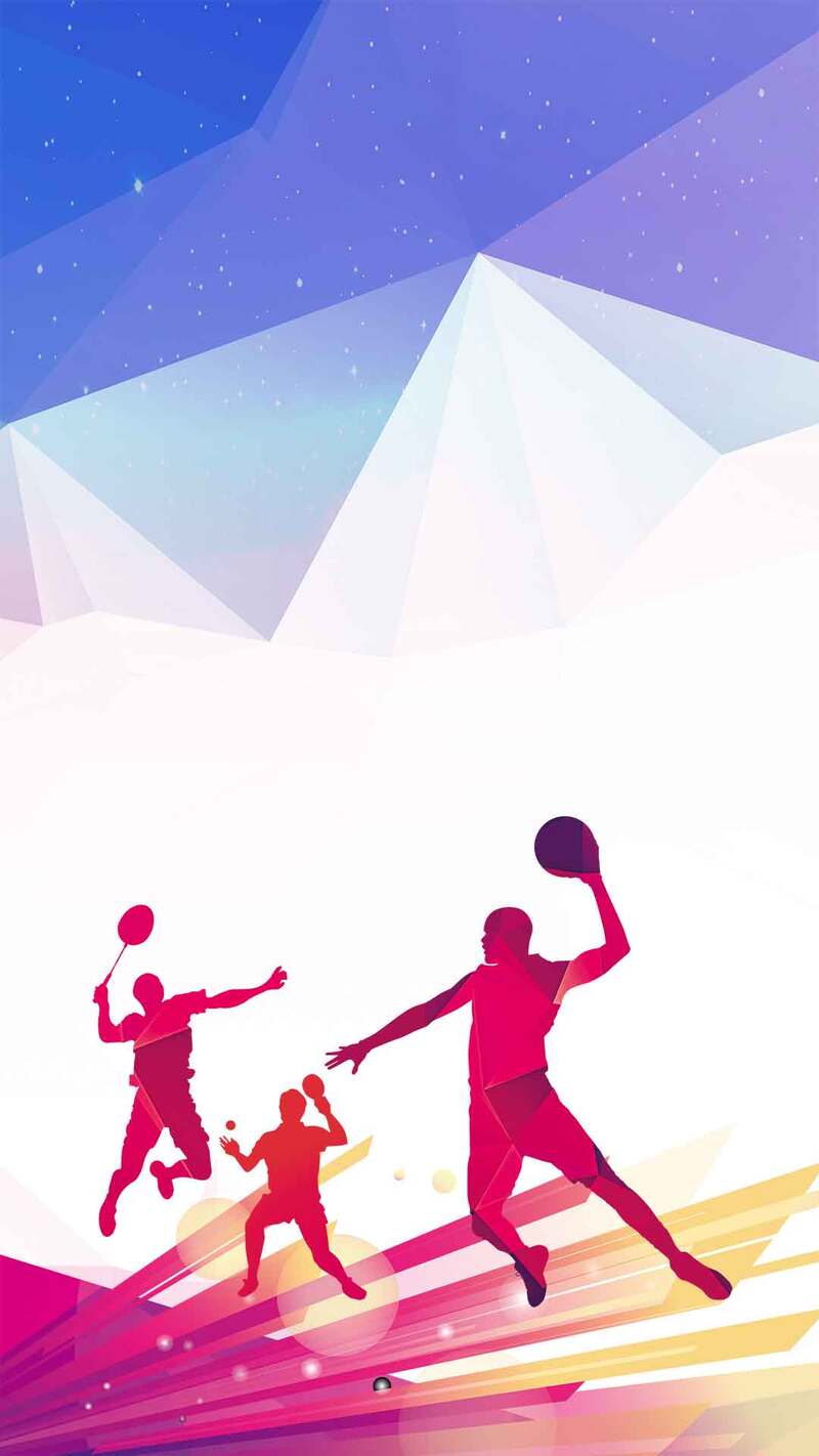 高清扁平乒乓球商业H5背景素材，JPG/PSD格式，简约设计，一键下载