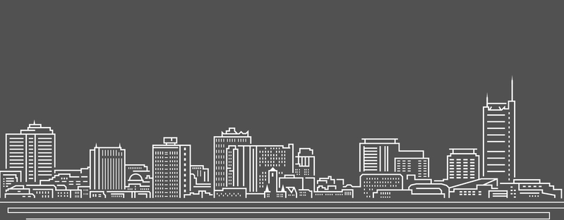 城市黑白建筑官网banner，简约线条高清JPG图片素材下载