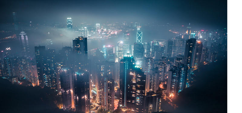 城市夜景高楼盛景，影视级高清JPG图片，简约扁平设计素材下载