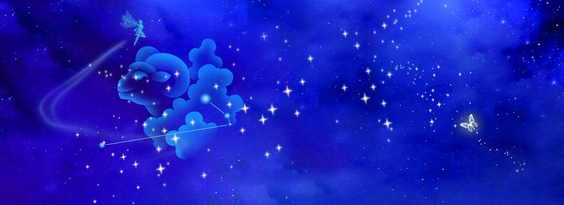 梦幻蓝星白羊座背景，高清JPG与简约PSD设计素材下载