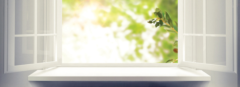 春之韵味，小清新文艺风叶子白背景banner，扁平简约设计素材JPG/PSD高清下载