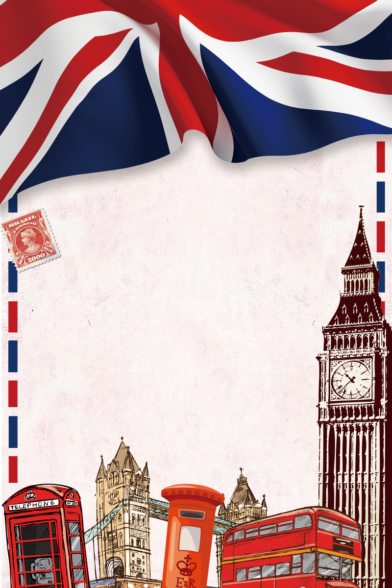创意英国旅游海报设计素材，高清JPG/简约PSD格式，免费下载