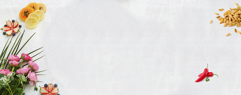 蔬果精选，质感简约花朵灰色banner，高清JPG与扁平PSD设计素材下载