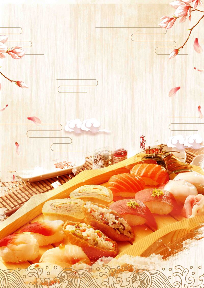 日系美食料理寿司海报，高清JPG/简约PSD设计素材下载