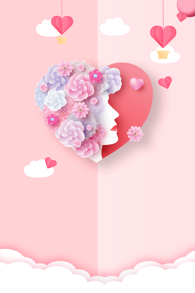 妇女节背景图，简约高清JPG/PSD素材，一键下载