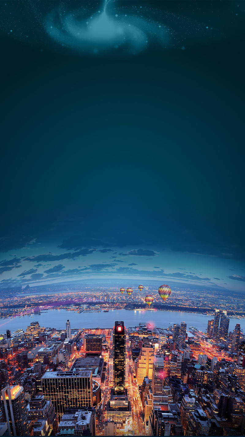 城市夜景星空H5背景素材，高清JPG/扁平PSD分层下载