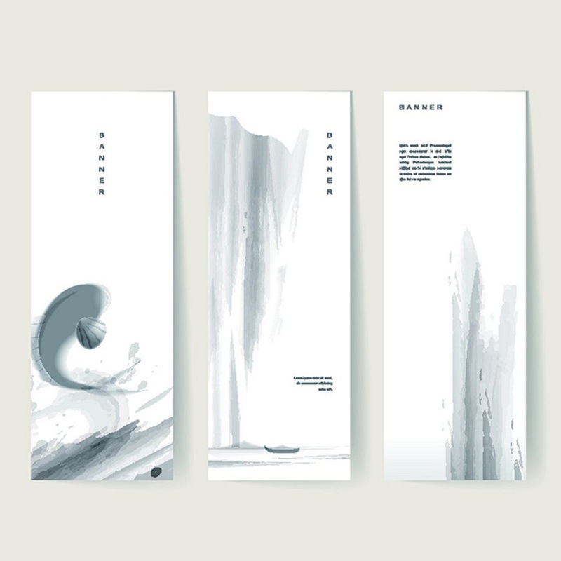 水墨风格书签图片下载，高清JPG与商务科技EPS设计素材