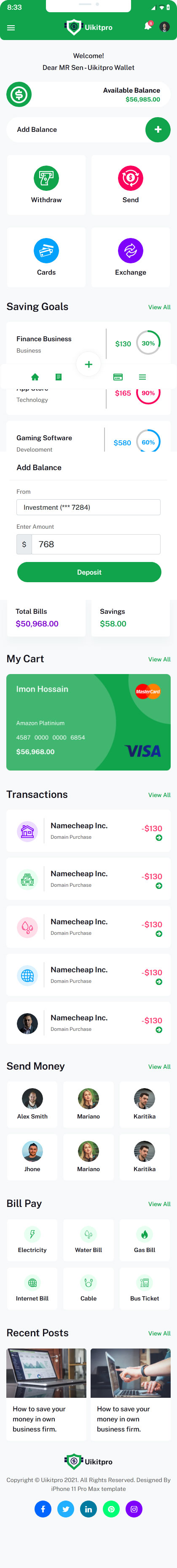 手机钱包app页面模板