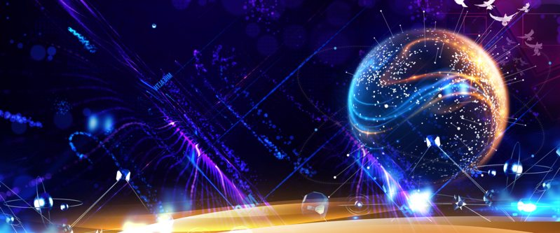 科技星球光效鸽子JPG与PSD素材，高清商务科技设计下载