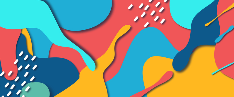 下载时尚波普风背景几何扁平Banner，高清JPG与简约PSD设计素材