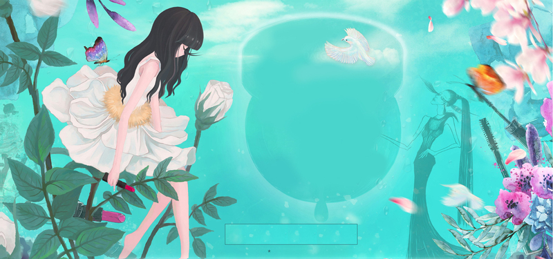 淘宝天猫38节女王节高清背景图，扁平简约风格JPG/PSD素材下载