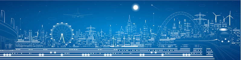 城市建筑背景海报精选，高清JPG与简约AI格式设计素材，一站式下载