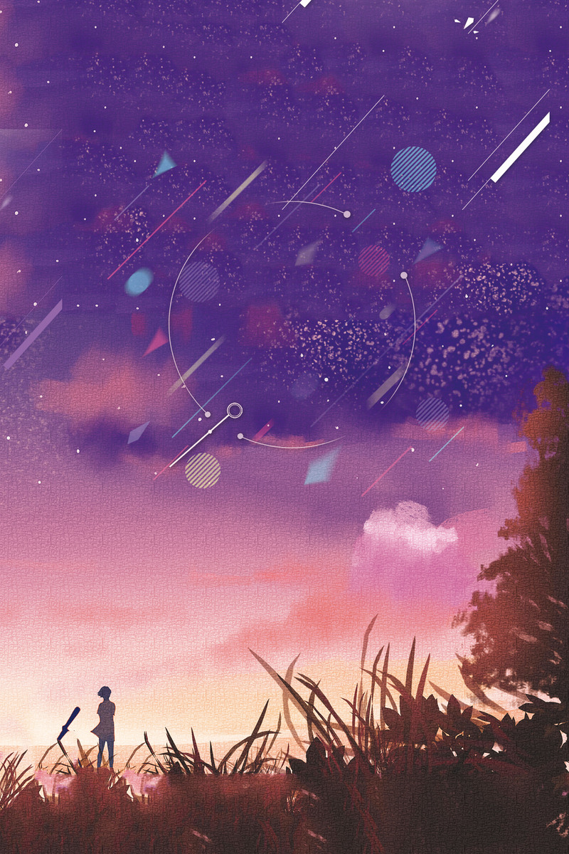 青春手绘插画，正能量海报背景，高清JPG/简约PSD素材下载