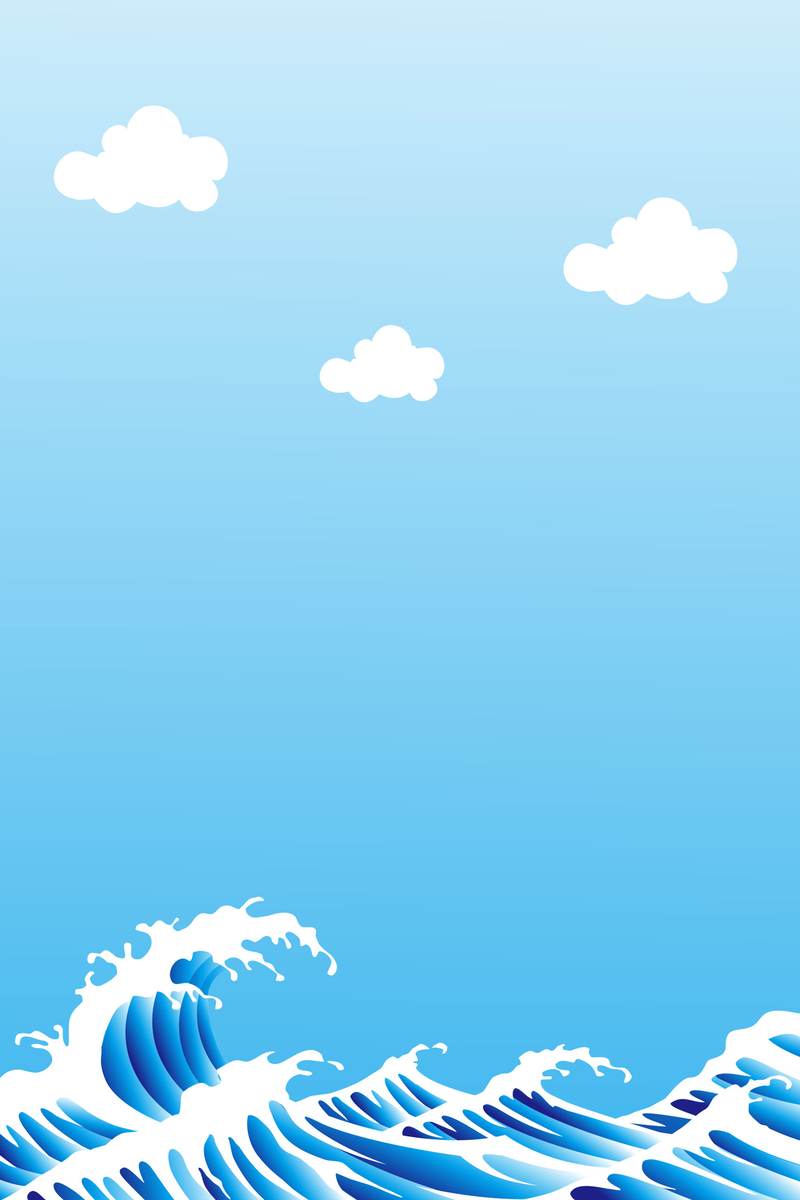 扁平海洋波浪背景矢量图，高清JPG下载，简约设计素材