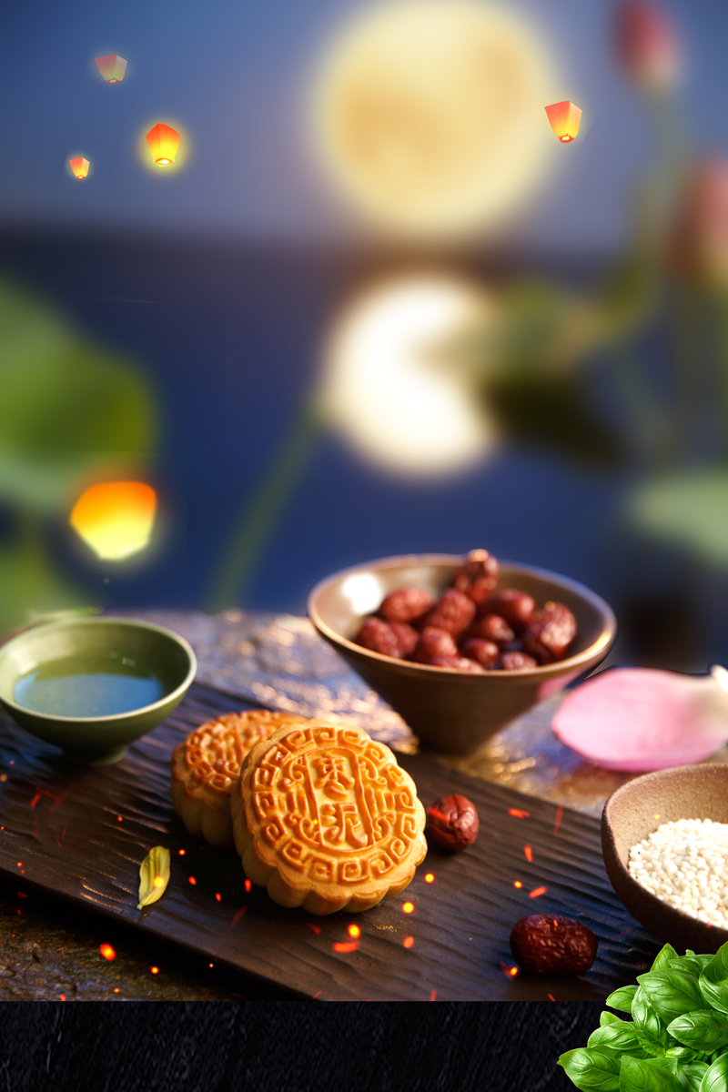 中秋佳节，花好月圆促销海报设计素材，高清JPG/简约PSD格式，免费下载