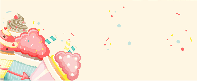 高清白色蛋糕生日Banner背景图片，简约扁平风格，JPG/AI格式下载