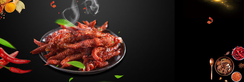 熟食美食，黑色辣椒酱鸡爪，高清JPG/简约PSD设计素材下载