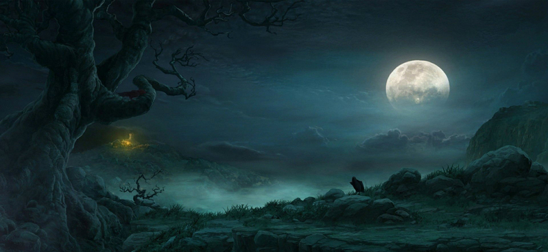万圣节暗黑之夜，简约梦幻广告Banner，高清JPG素材免费下载