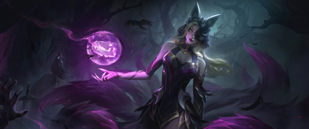 【英雄联盟】九尾妖狐阿狸绝美魔女壁纸，4K高清带鱼屏专属，3440x1440分辨率，一键下载！