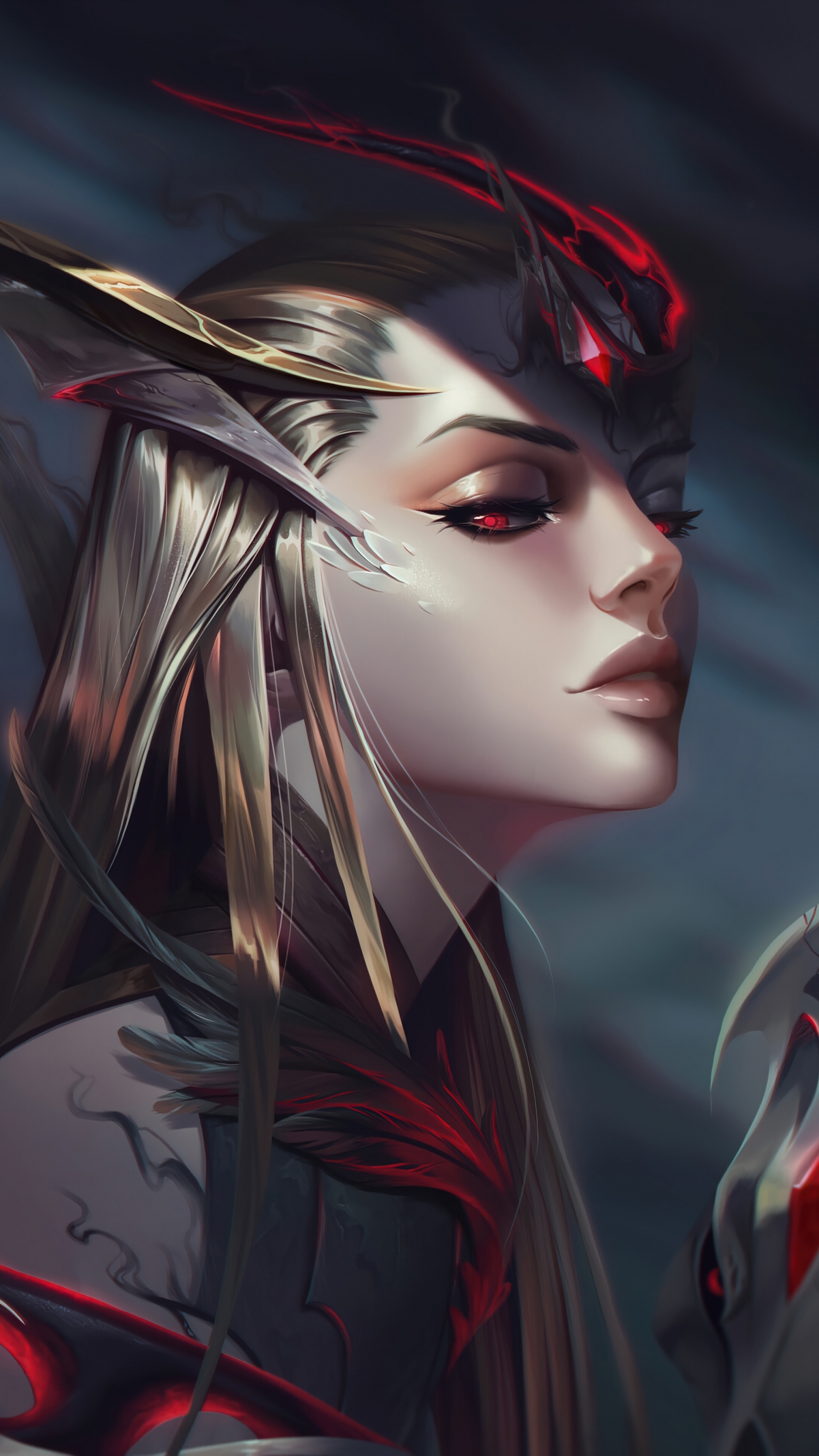 LOL英雄联盟，伊芙琳魔女同人，超清4K竖屏壁纸，2160x3840免费下载