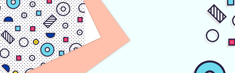 孟菲斯几何风格浅色背景Banner，高清JPG与简约PSD设计素材下载