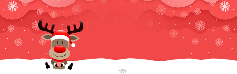 圣诞节红色雪花banner高清JPG图片，扁平简约PSD设计素材下载