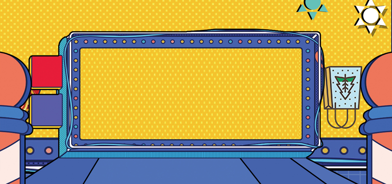 复古卡通电视屏banner，高清JPG&简约PSD设计素材下载