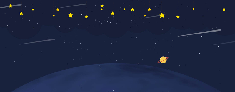 61儿童节梦幻文艺背景图，深夜小星星高清JPG与简约PSD设计素材下载