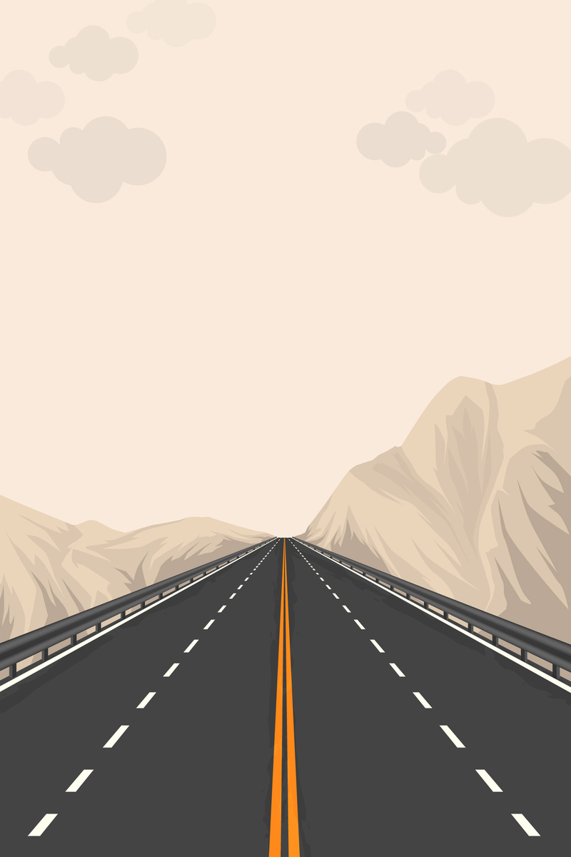 矢量扁平手绘透视公路背景图，高清JPG与简约AI设计素材下载