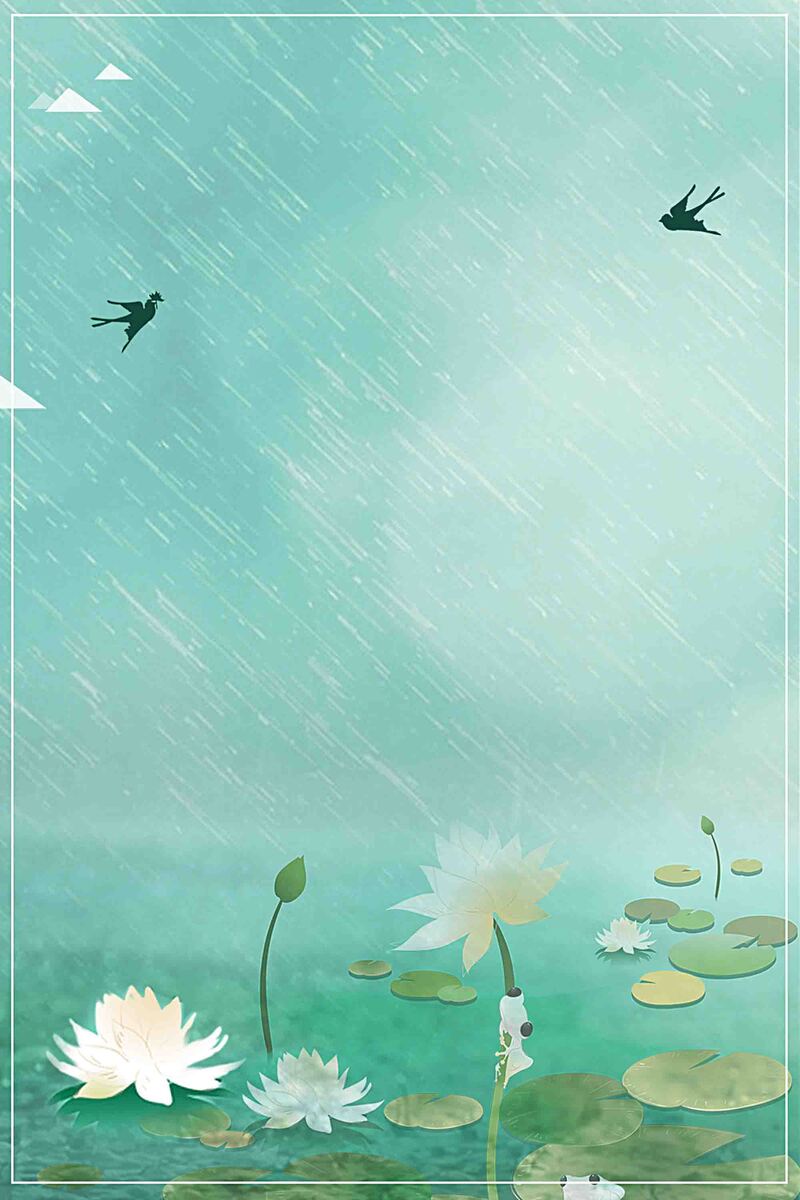 简约中国风谷雨节气海报，高清JPG/PSD设计素材，一键下载