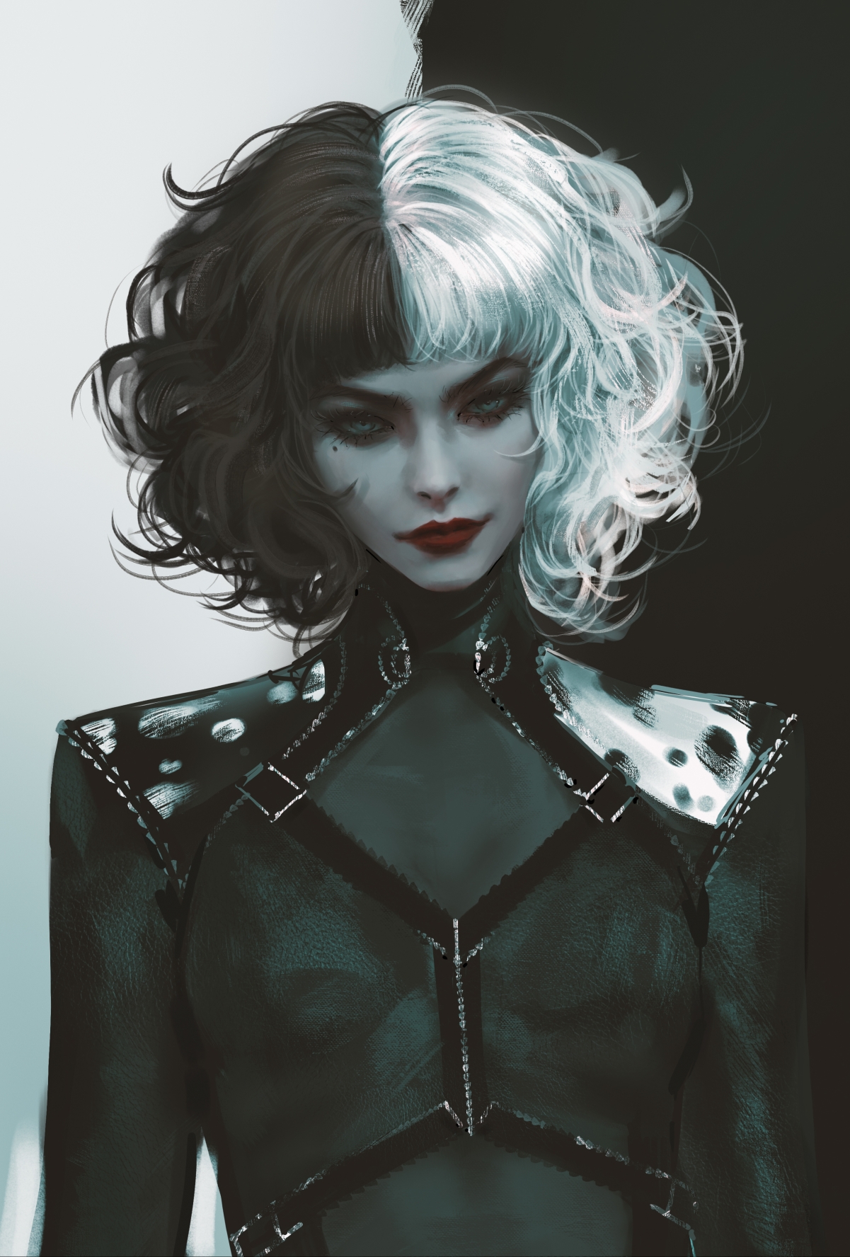 黑白魔女库伊拉，惊艳4K高清手机壁纸，2706x4000超高清图片，一键下载！