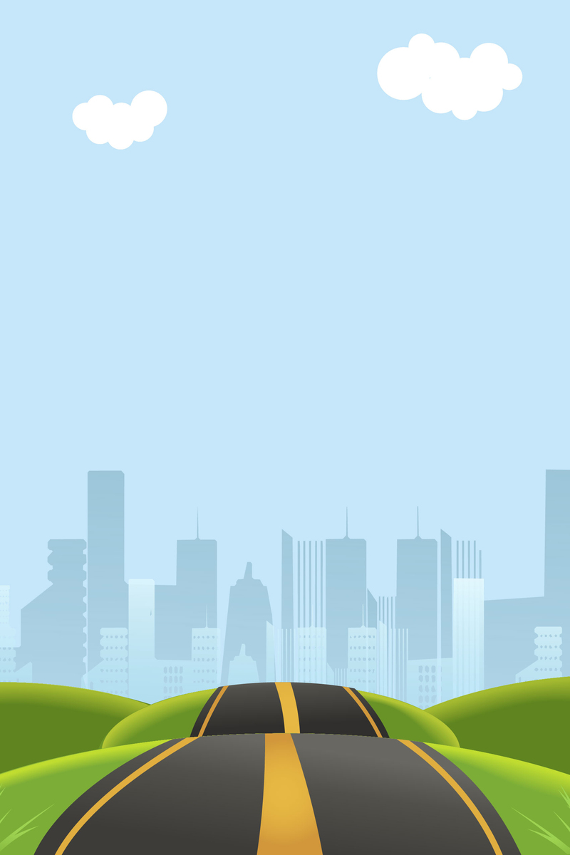 矢量手绘透视公路背景图，高清JPG+扁平AI设计素材免费下载