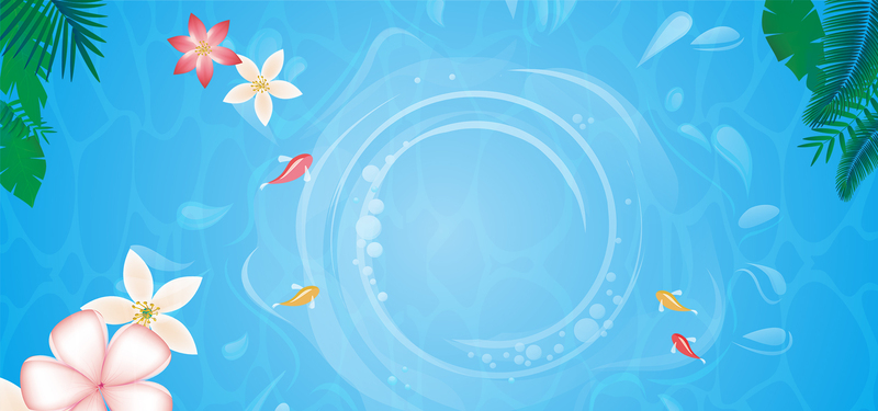 立夏恋曲，梦幻蓝调手绘素材，高清JPG与简约PSD格式免费下载