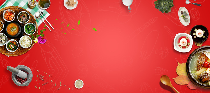 红色美食熟食零食淘宝电商banner，简约高清JPG/PSD设计素材下载