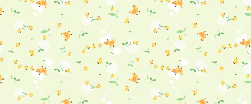卡通母鸡携小鸡高清无缝背景图，扁平简约设计素材（JPG/AI格式）免费下载