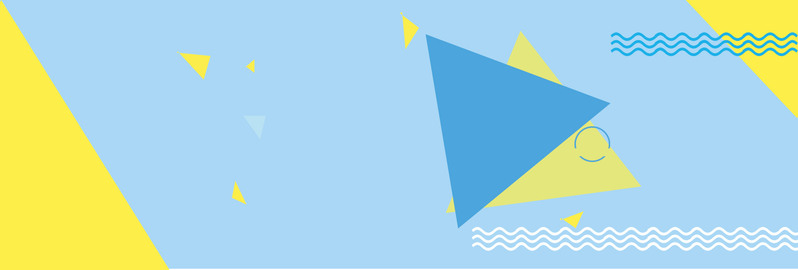 淘宝蓝色三角简约Banner，高清JPG/PSD设计素材下载