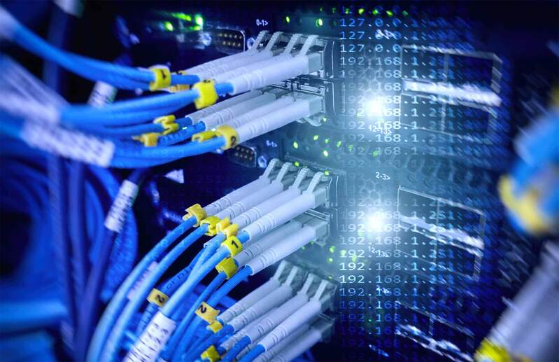 蓝色科技背景发光电子网络高清JPG素材，商务科技图片设计下载