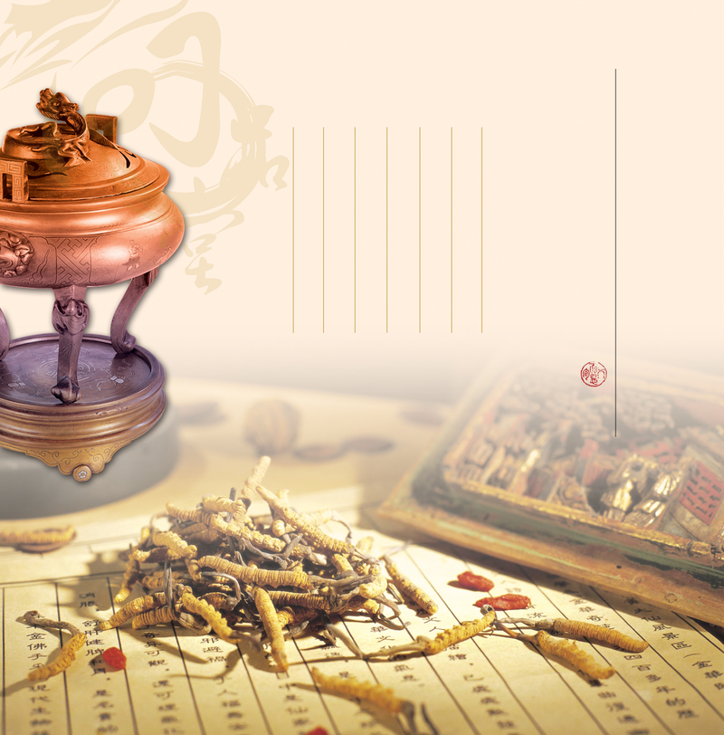 中国风冬虫夏草高清图片，肉粉色背景JPG/商务科技PSD素材下载