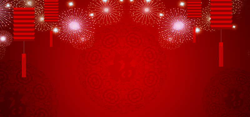 春节喜庆中国风红色海报素材，高清JPG背景图片，商务/科技风格设计，免费下载